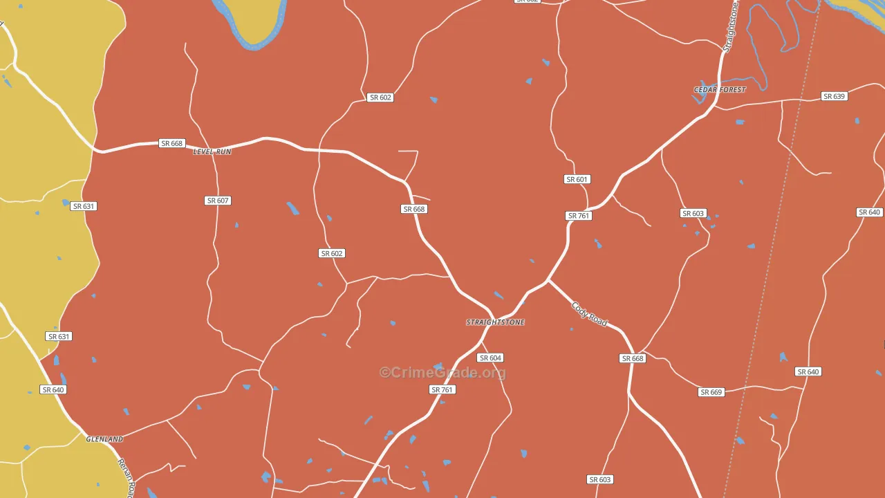 Straightstone, VA Map of Assault Rates