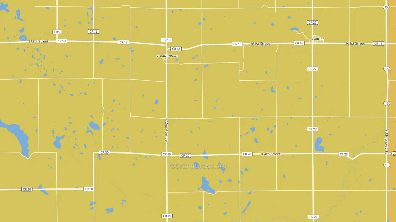 Strandburg, SD Map of Assault Rates