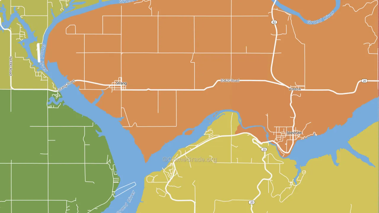 Strang, OK Map of Assault Rates