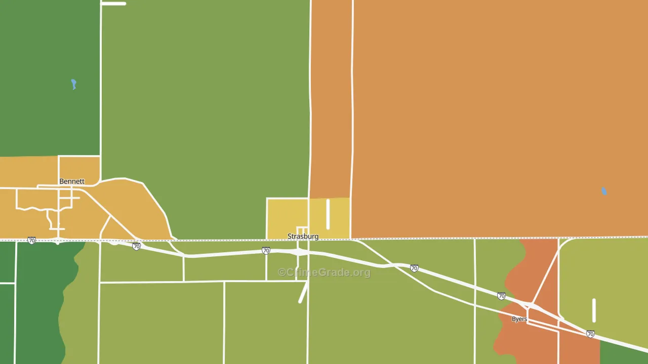 Strasburg, CO Map of Assault Rates
