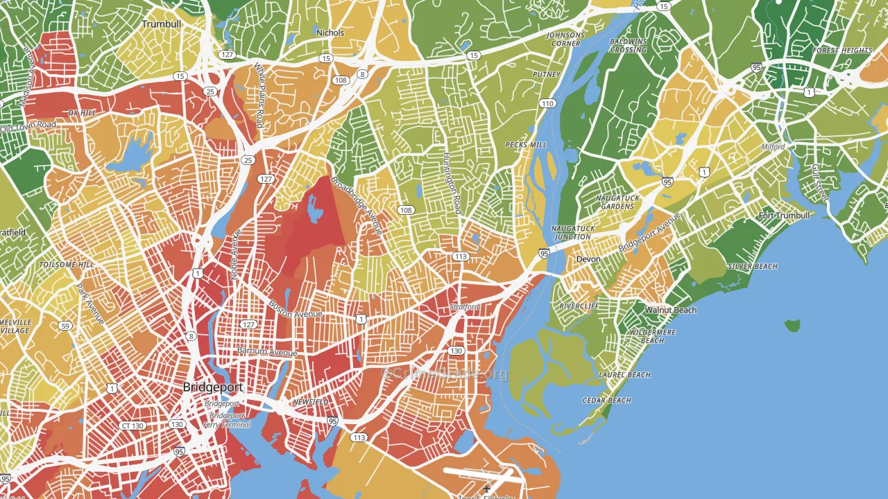 Stratford, CT Map of Assault Rates
