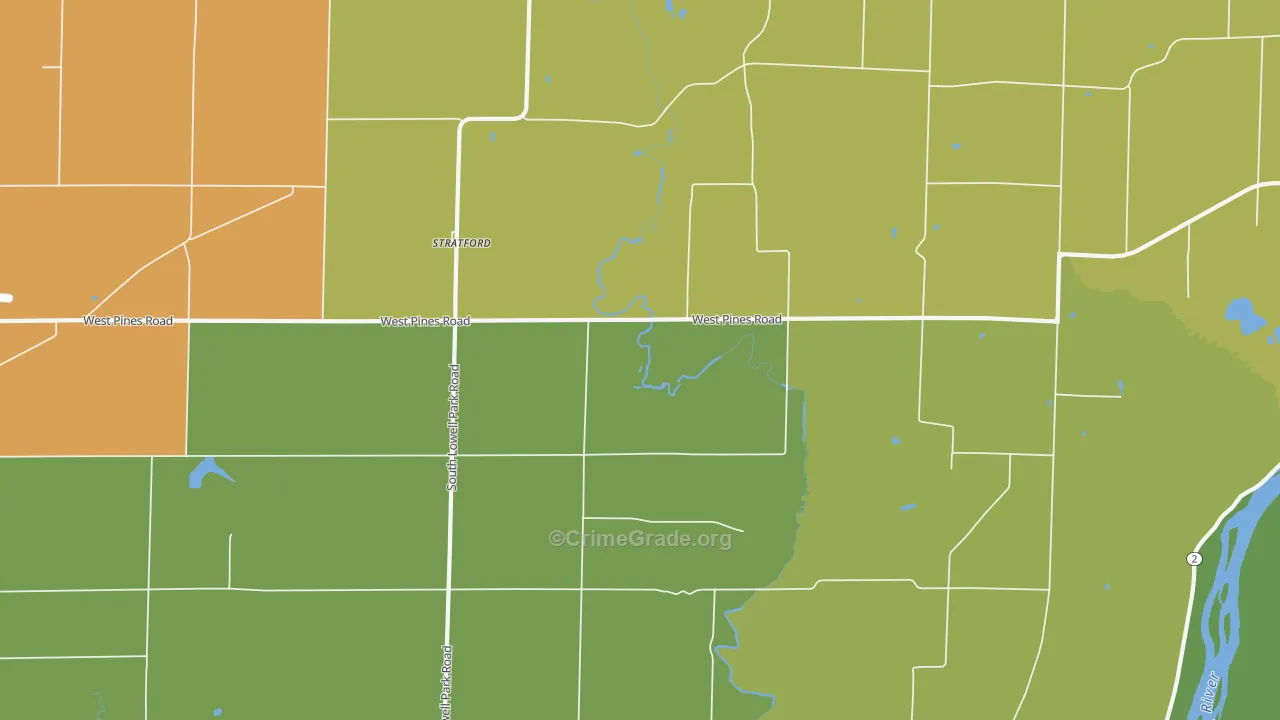Stratford, IL Map of Assault Rates
