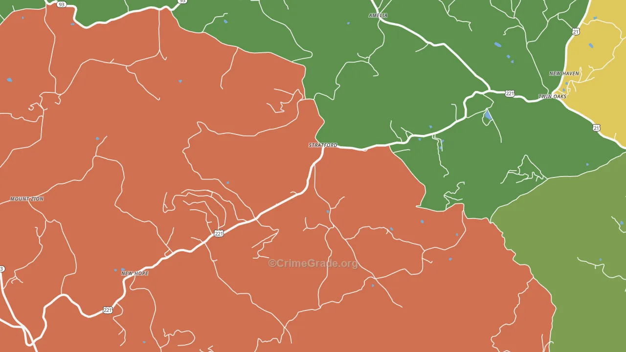 Stratford, NC Map of Assault Rates