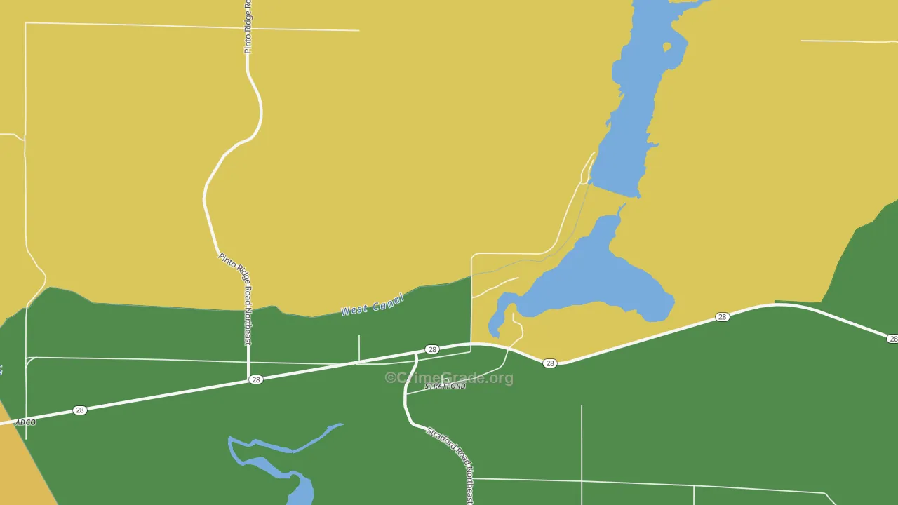 Stratford, WA Map of Assault Rates