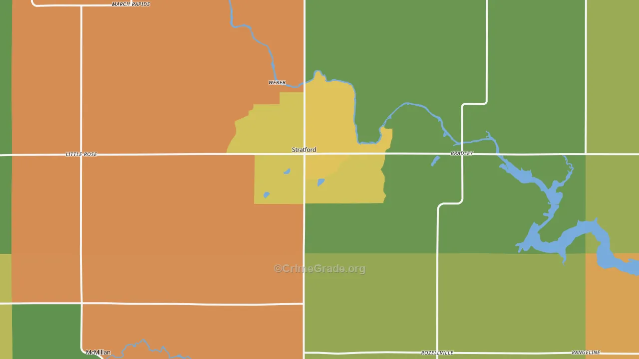 Stratford, WI Map of Assault Rates