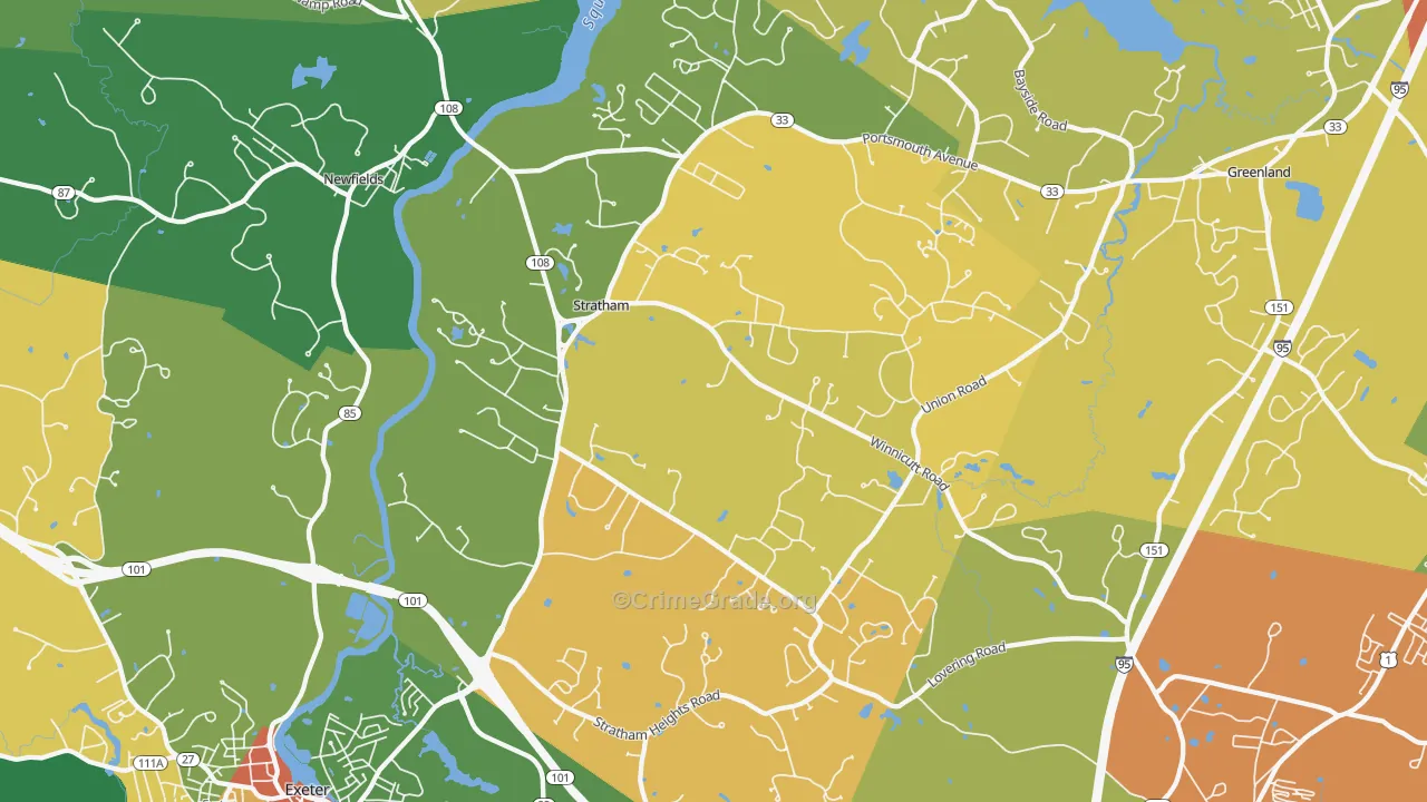 Stratham, NH Map of Assault Rates