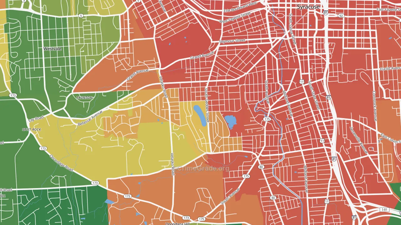 Strathmore, Syracuse, NY Map of Assault Rates