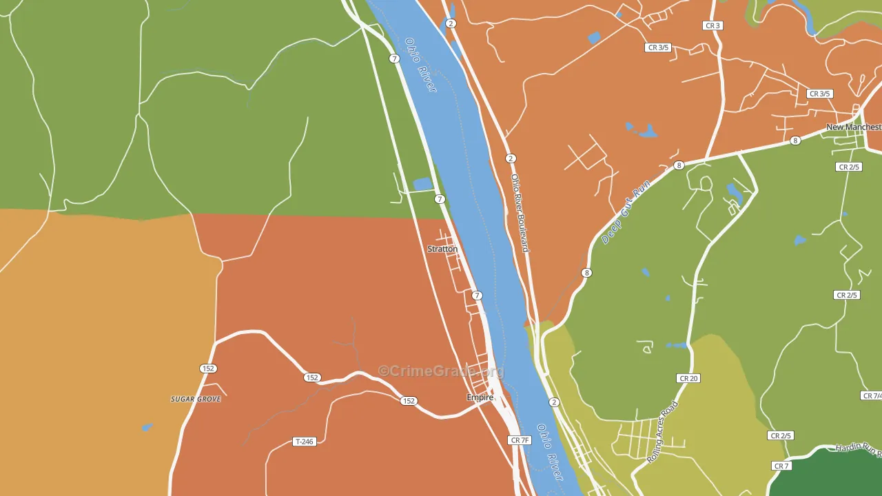 Stratton, OH Map of Assault Rates