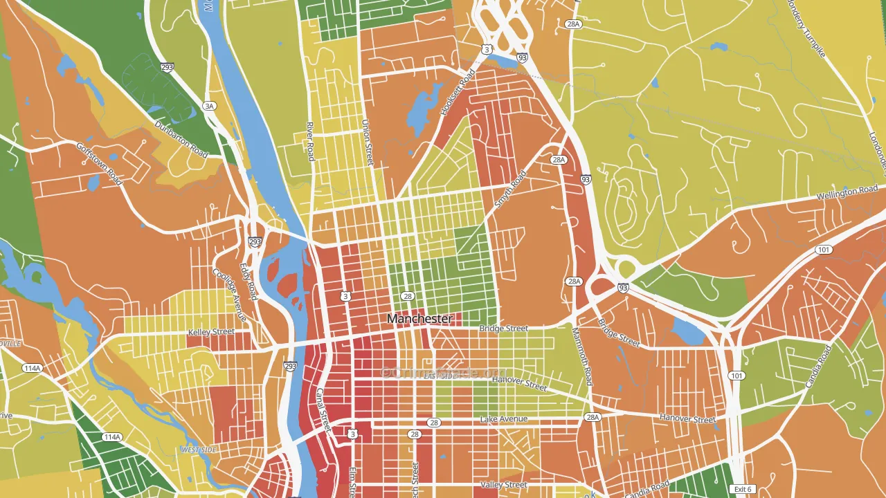 Straw-Smyth, Manchester, NH Map of Assault Rates