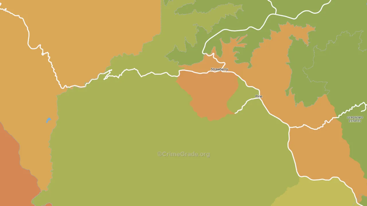 Strawberry, AZ Map of Assault Rates