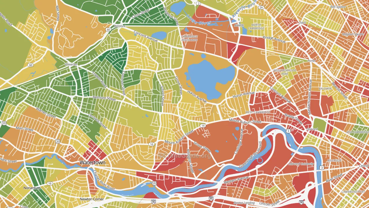 Strawberry Hill, Cambridge, MA Map of Assault Rates