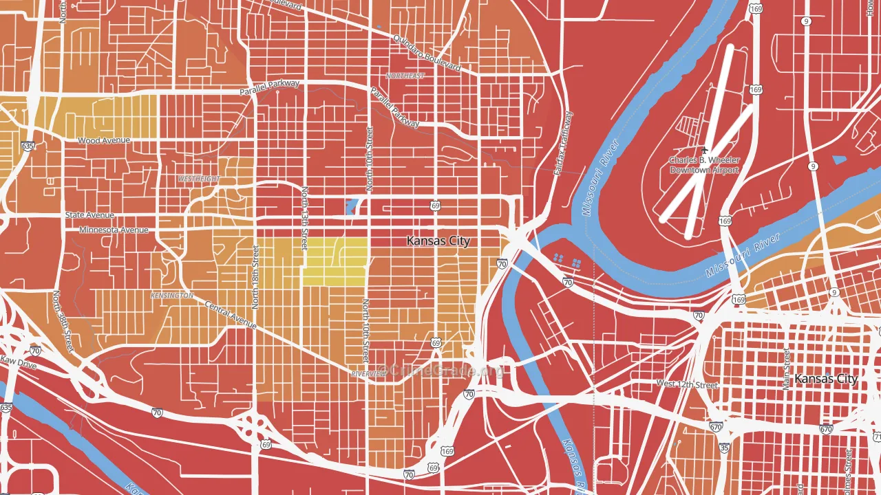 Strawberry Hill, Kansas City, KS Map of Assault Rates