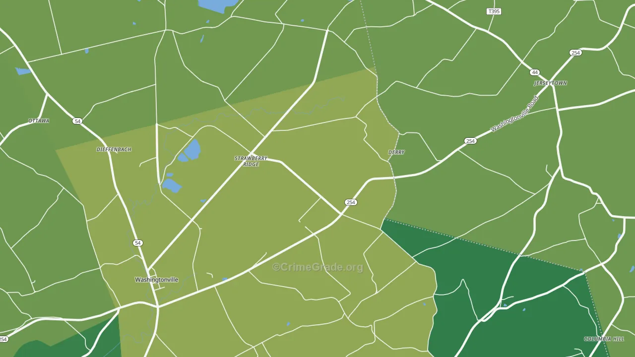 Strawberry Ridge, PA Map of Assault Rates