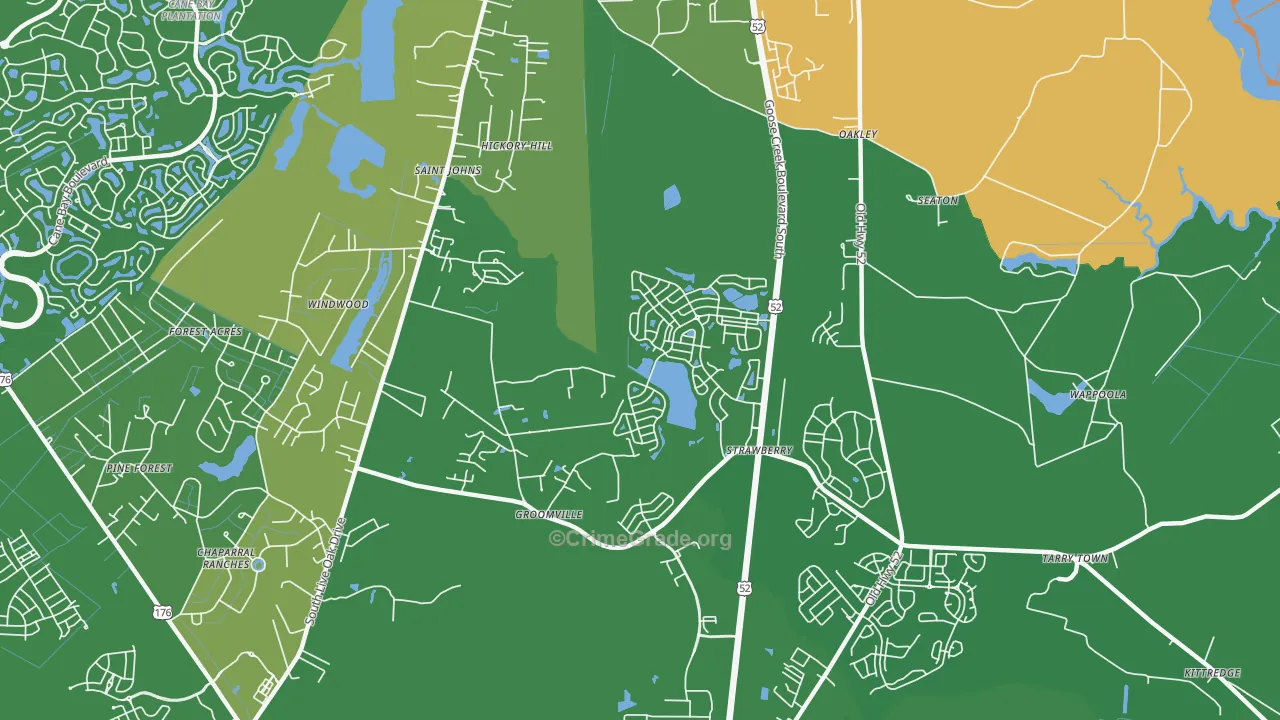 Strawberry, SC Map of Assault Rates