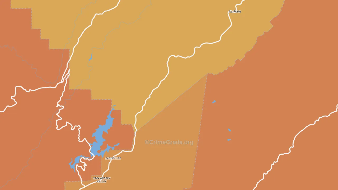 Strawberry Valley, CA Map of Assault Rates