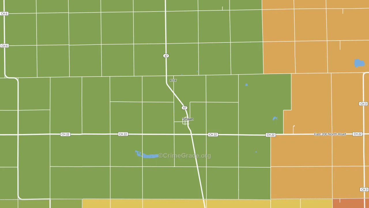 Strawn, IL Map of Assault Rates