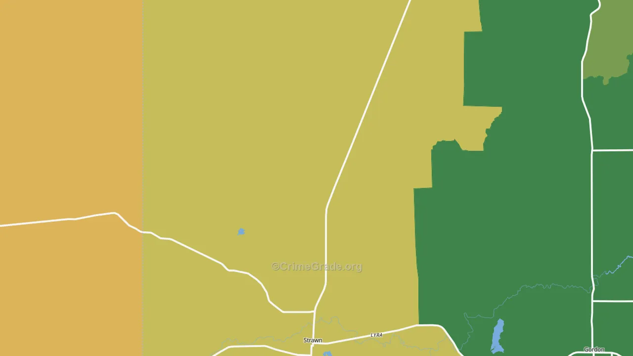 Strawn, TX Map of Assault Rates