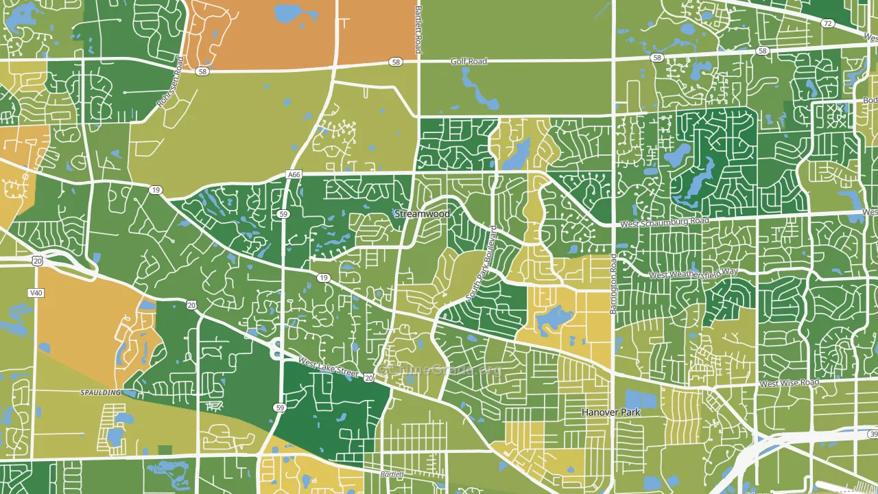Streamwood, IL Map of Assault Rates