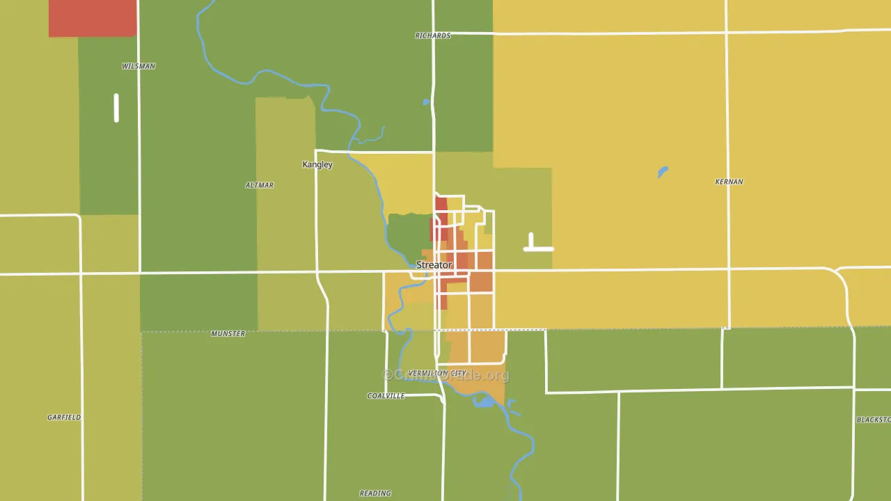 Streator, IL Map of Assault Rates