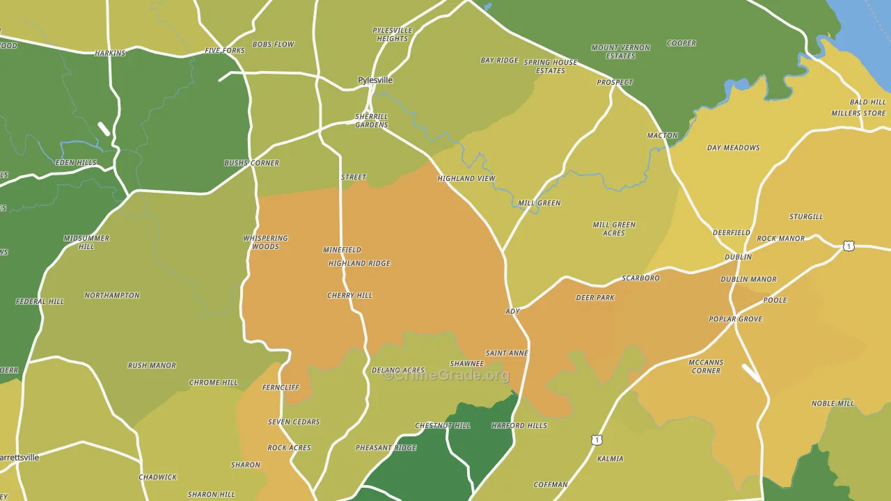 Street, MD Map of Assault Rates