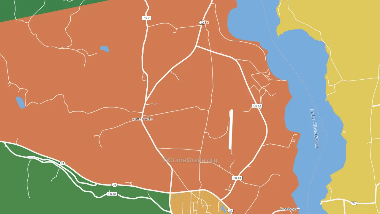 Street Road, NY Map of Assault Rates