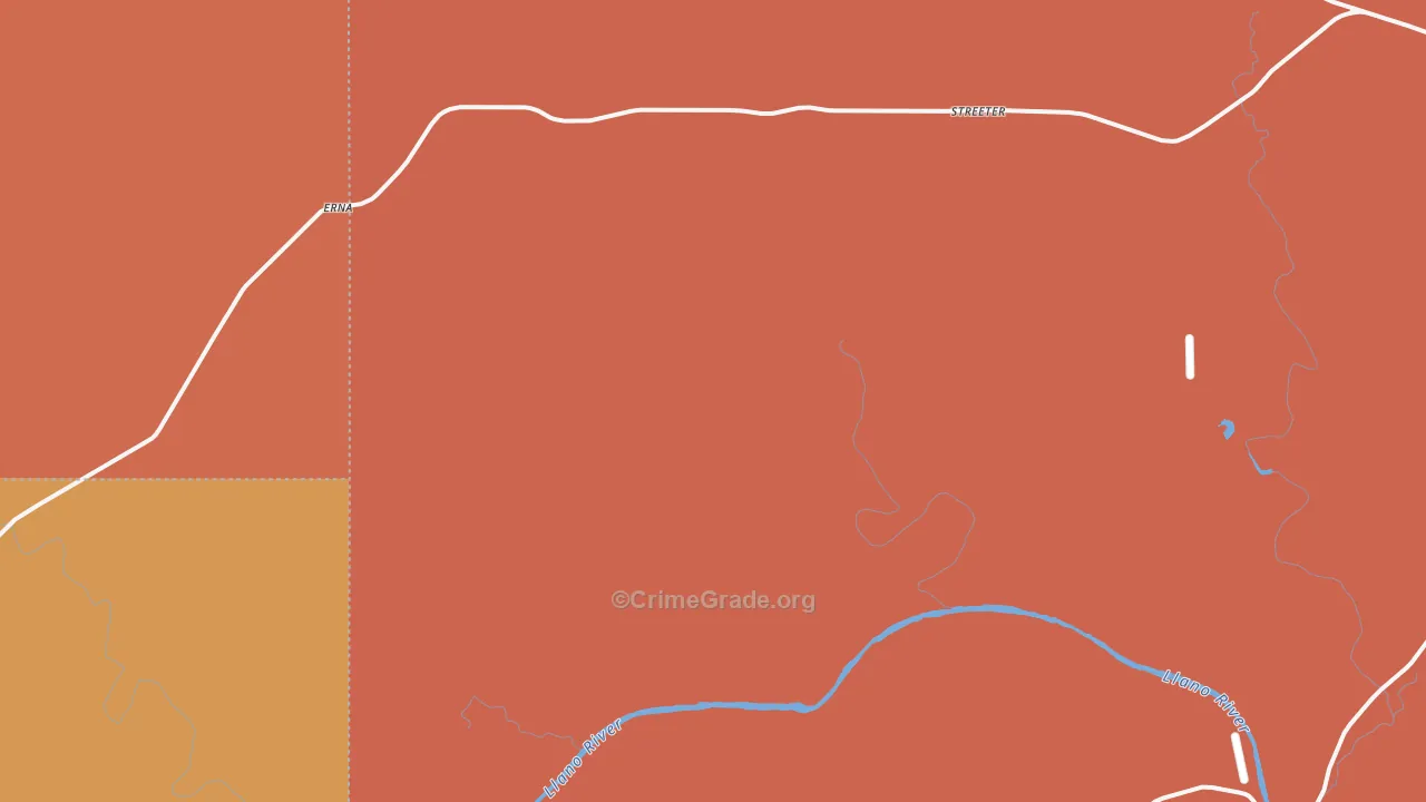 Streeter, TX Map of Assault Rates