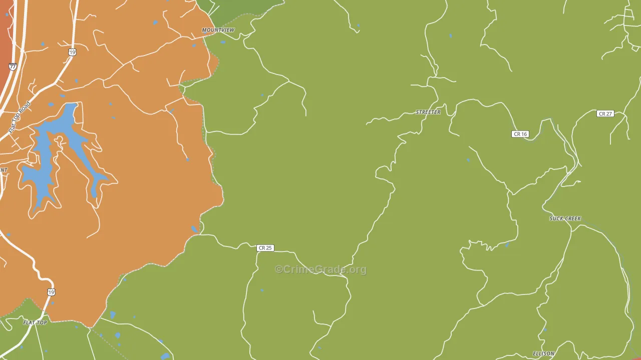 Streeter, WV Map of Assault Rates