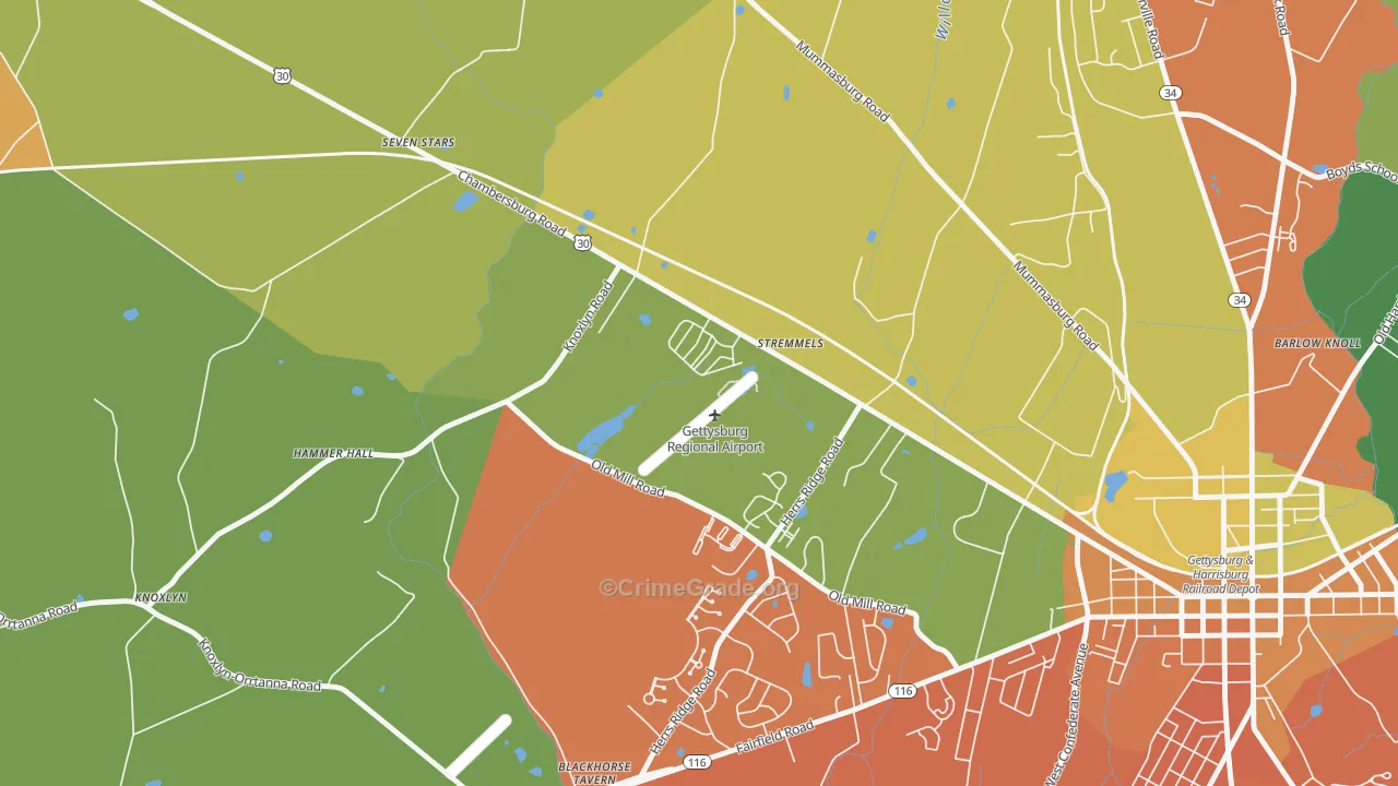 Stremmels, PA Map of Assault Rates