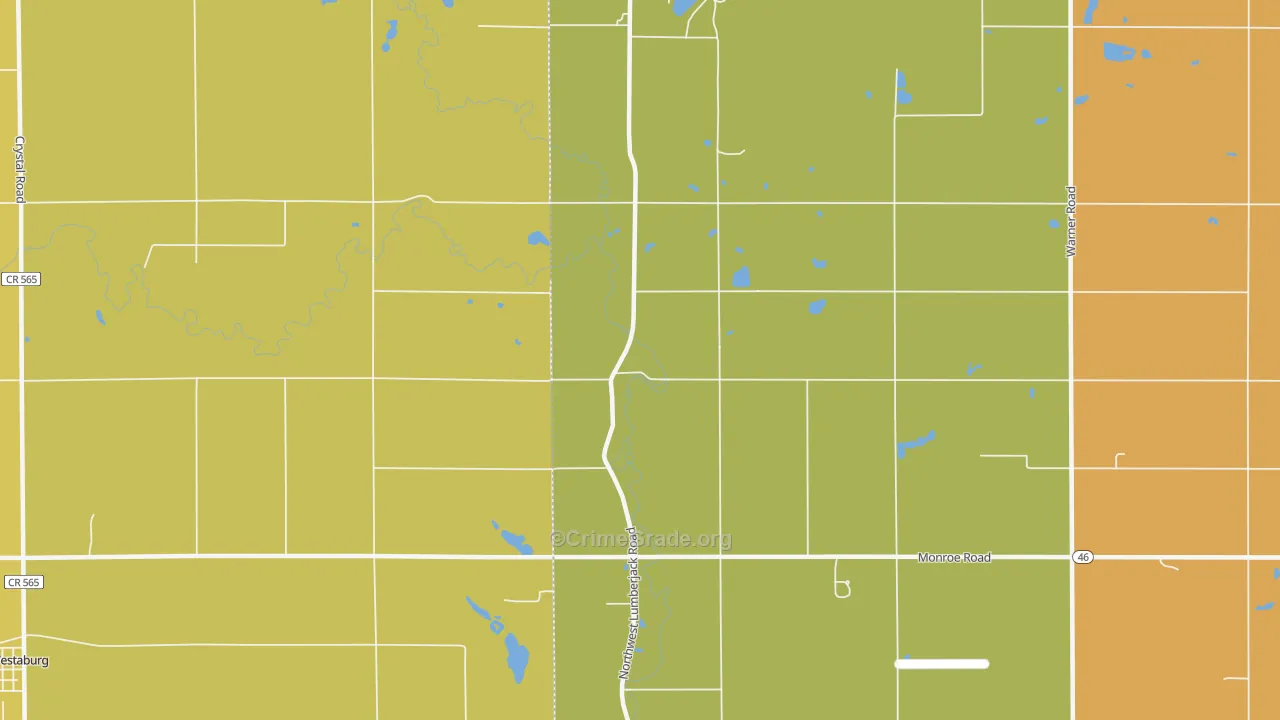 Strickland, MI Map of Assault Rates