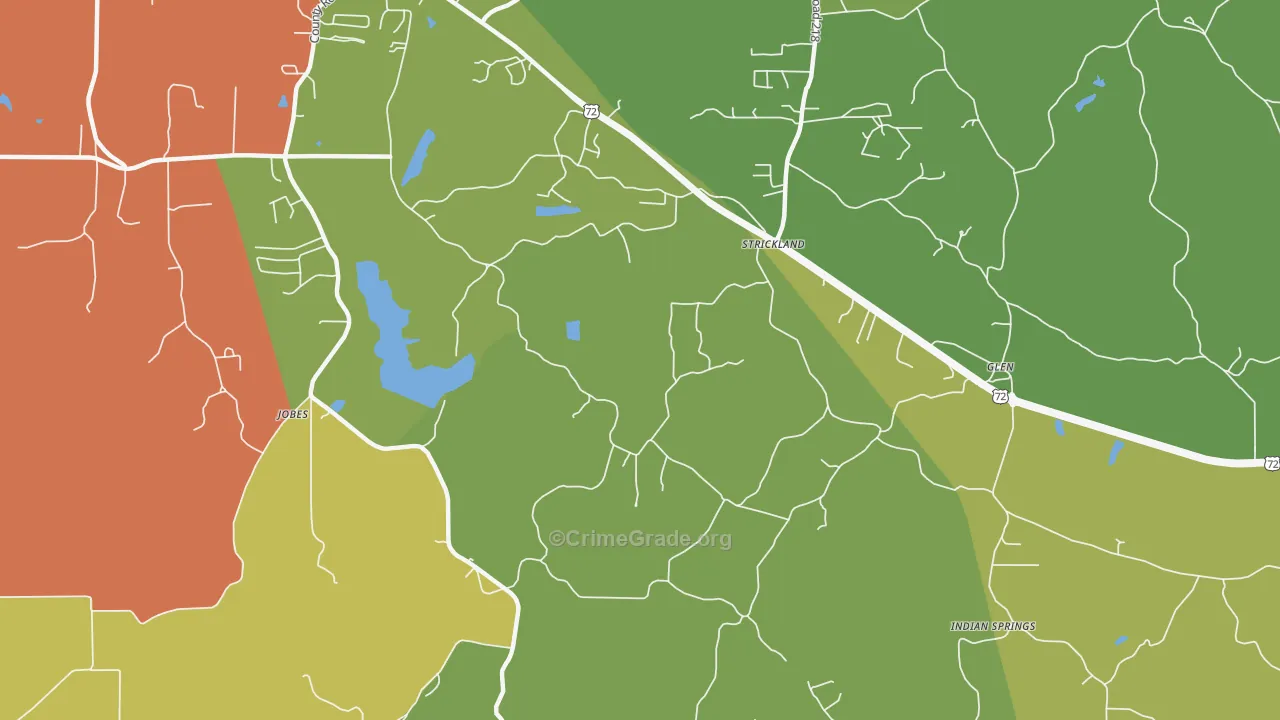 Strickland, MS Map of Assault Rates