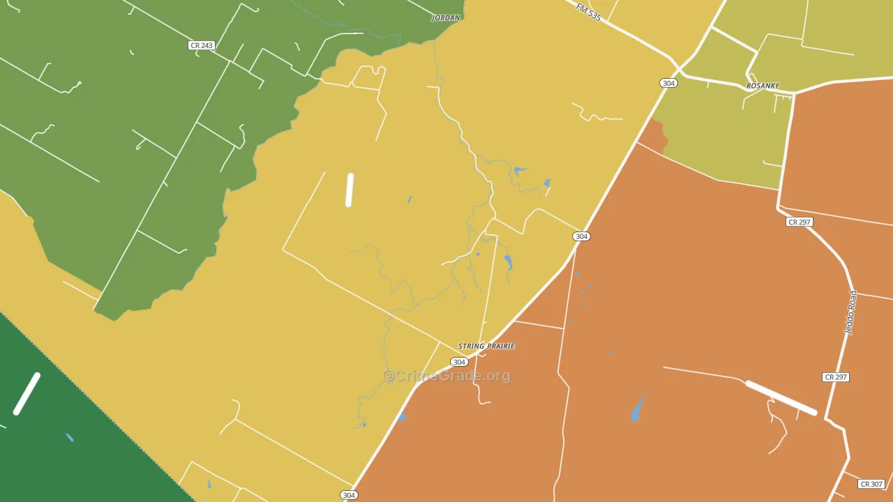 String Prairie, TX Map of Assault Rates