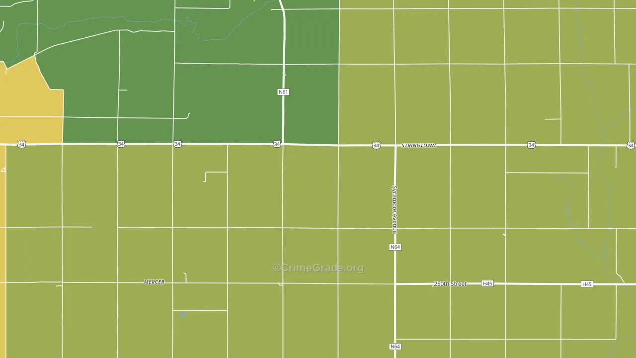 Stringtown, IA Map of Assault Rates