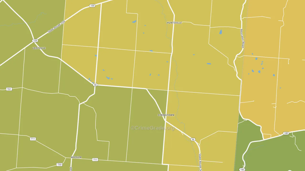 Stringtown, OH Map of Assault Rates