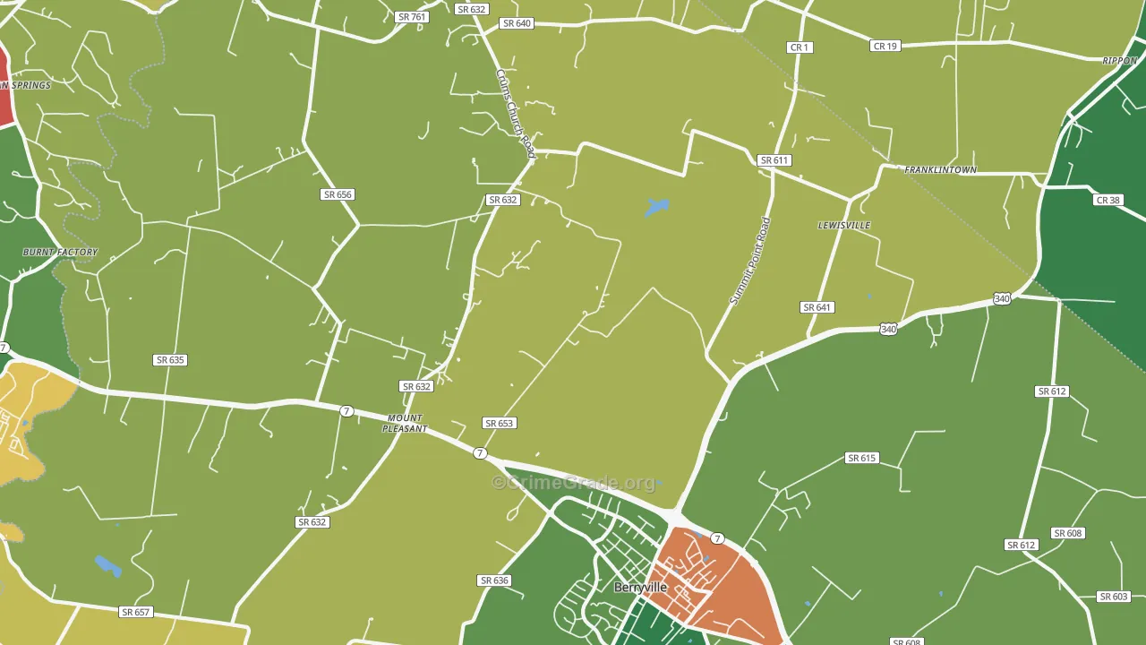 Stringtown, VA Map of Assault Rates