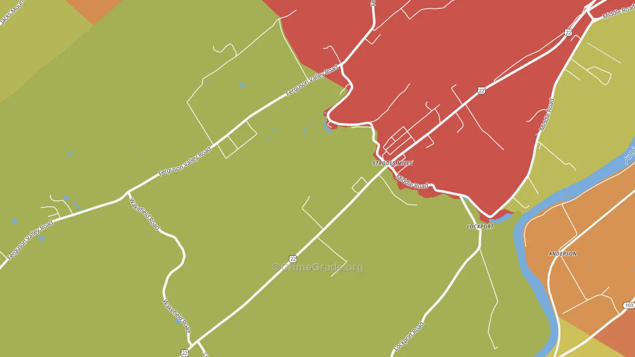 Strodes Mills, PA Map of Assault Rates