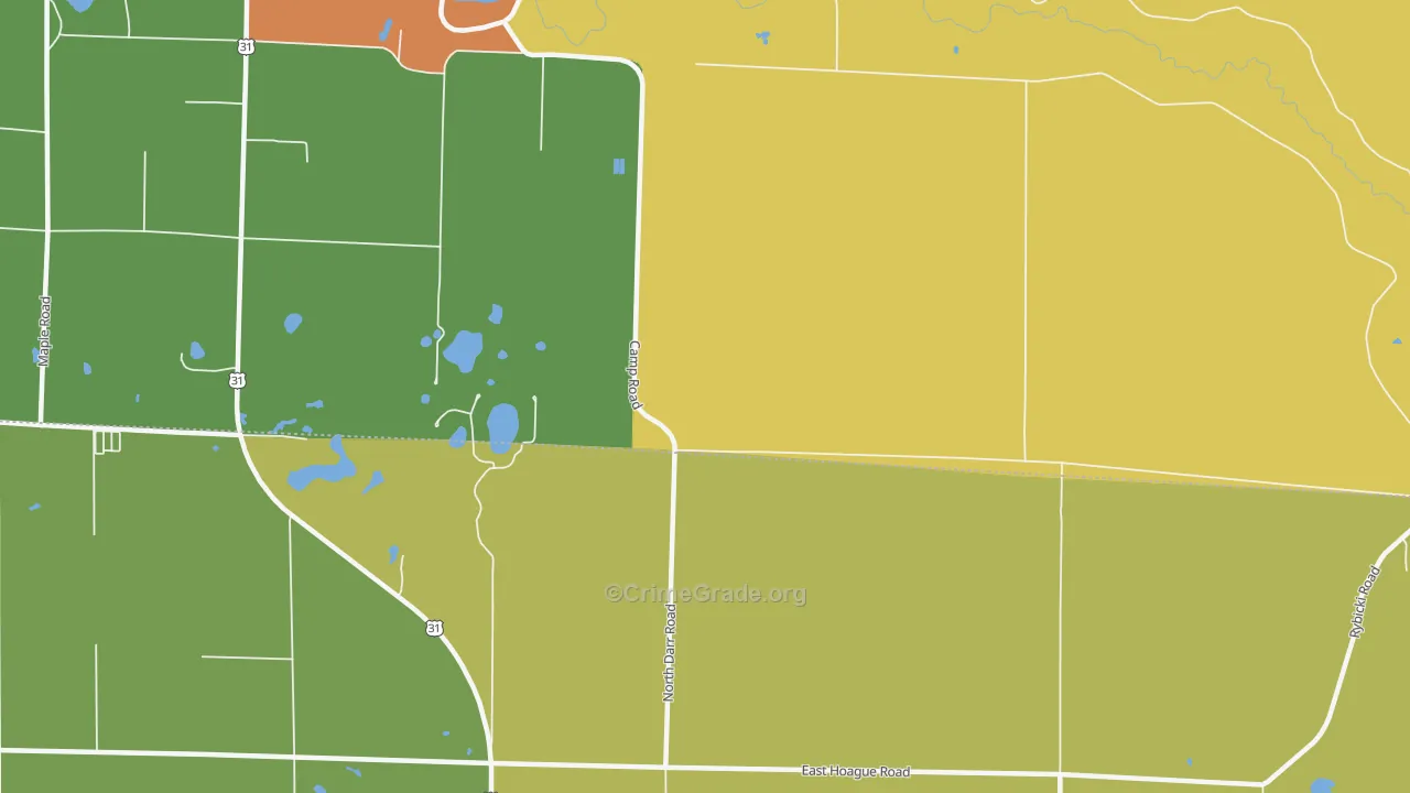 Stronach, MI Map of Assault Rates