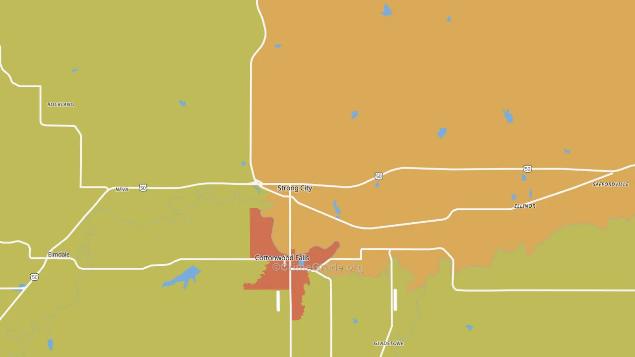 Strong City, KS Map of Assault Rates