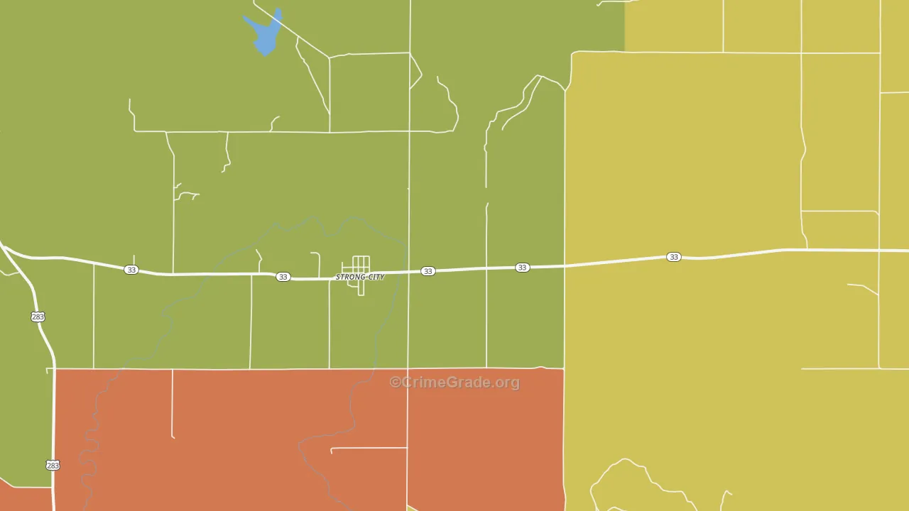 Strong City, OK Map of Assault Rates