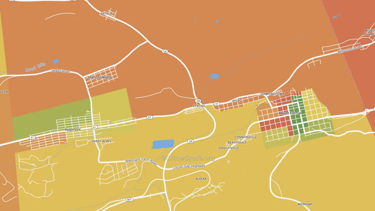 Strong, PA Map of Assault Rates