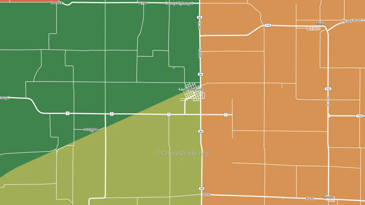 Stronghurst, IL Map of Assault Rates
