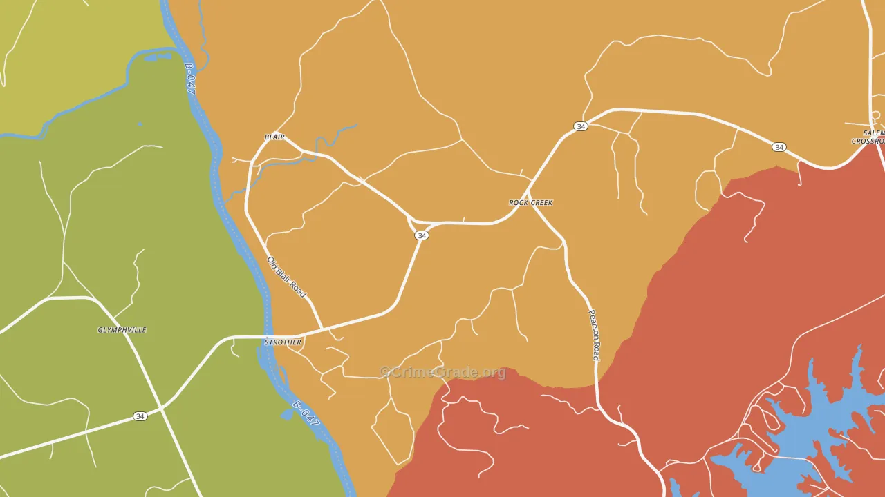 Strother, SC Map of Assault Rates