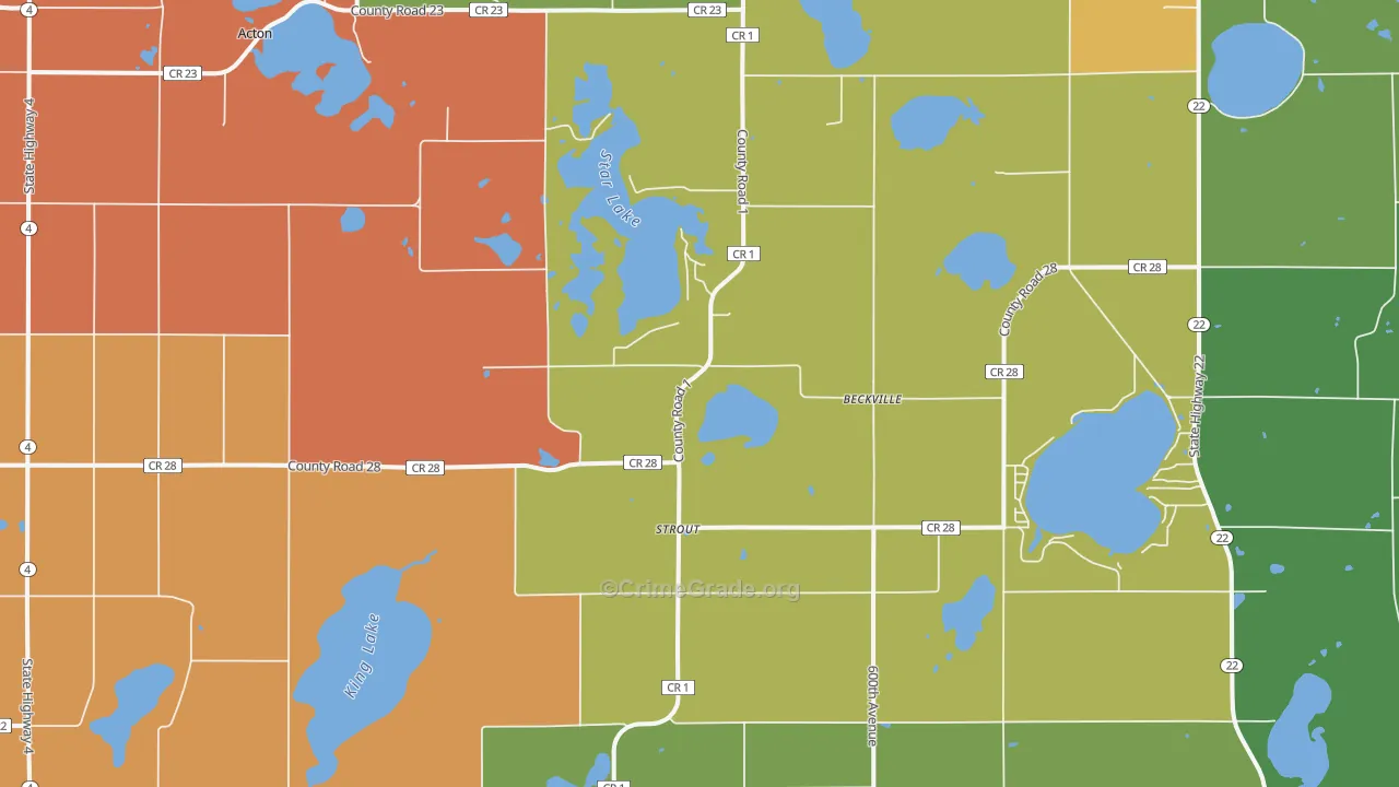 Strout, MN Map of Assault Rates
