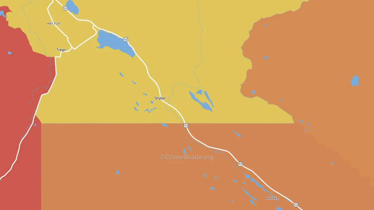 Stryker, MT Map of Assault Rates