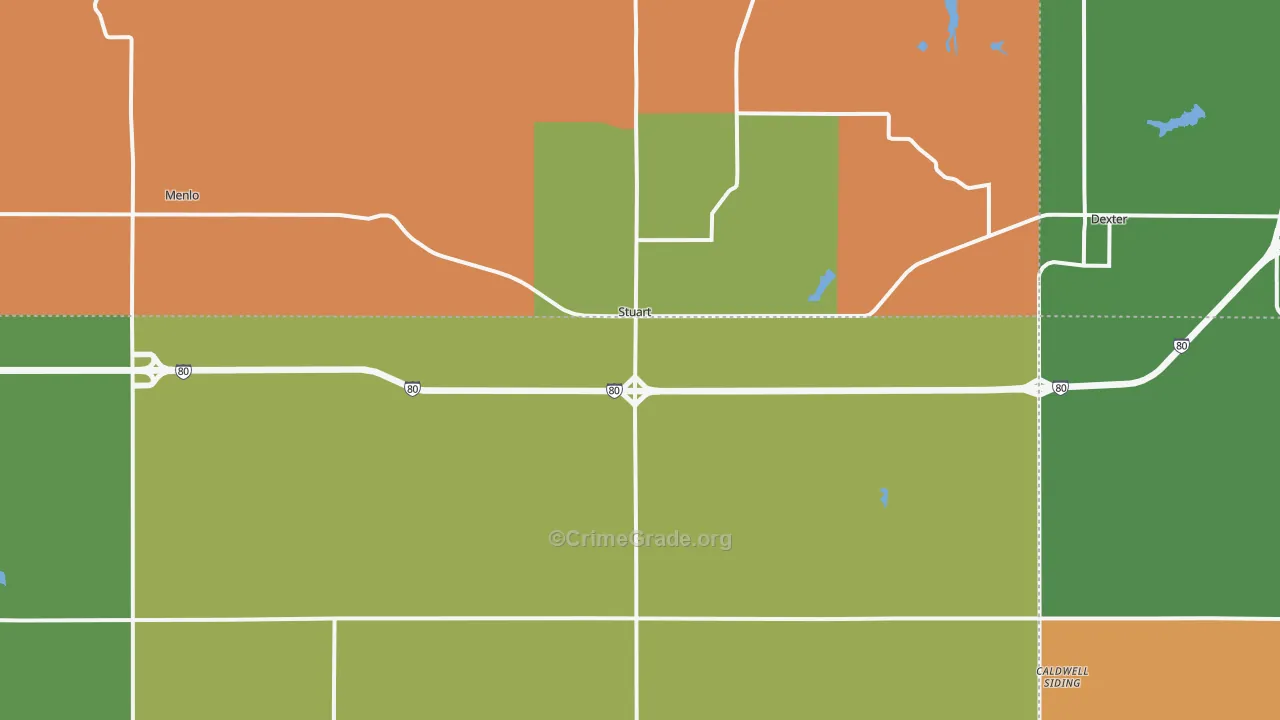 Stuart, IA Map of Assault Rates