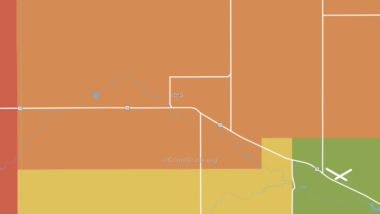 Stuart, NE Map of Assault Rates