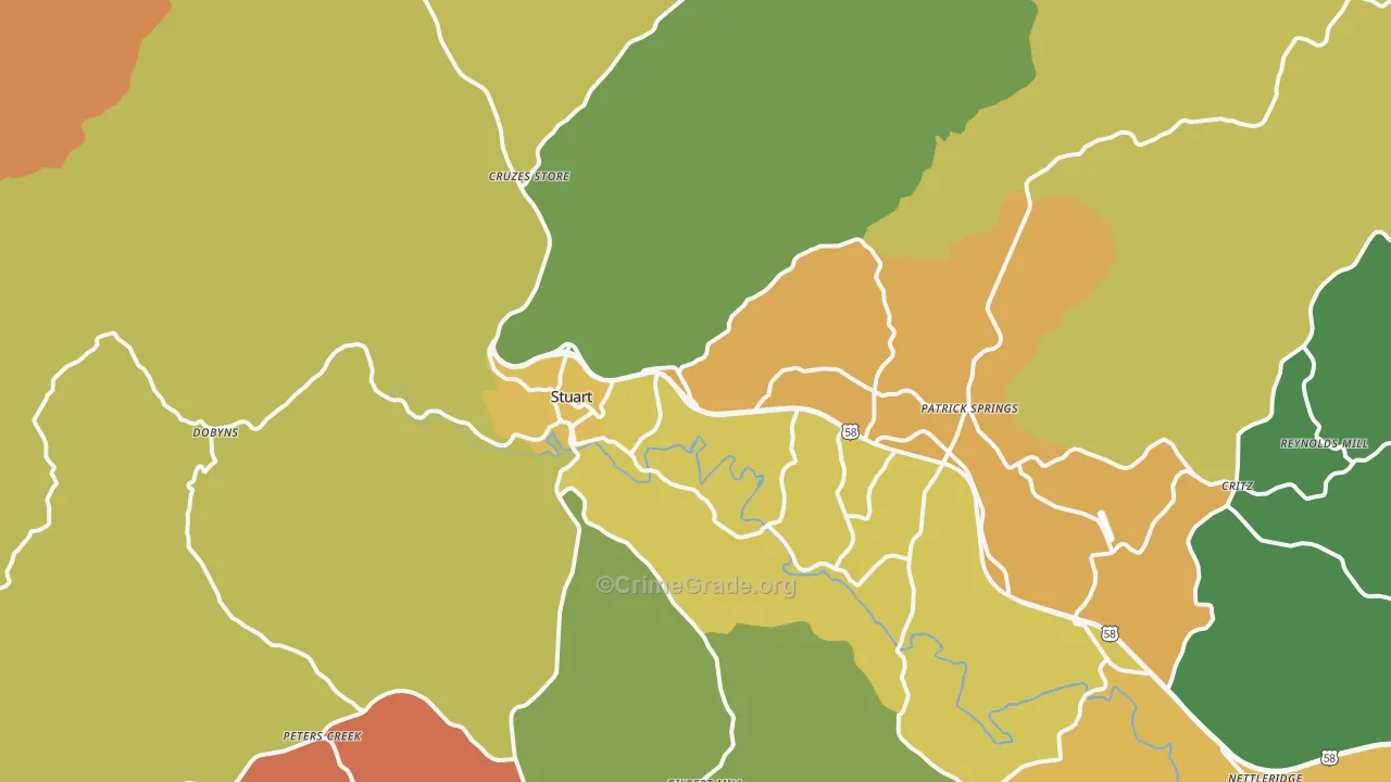 Stuart, VA Map of Assault Rates