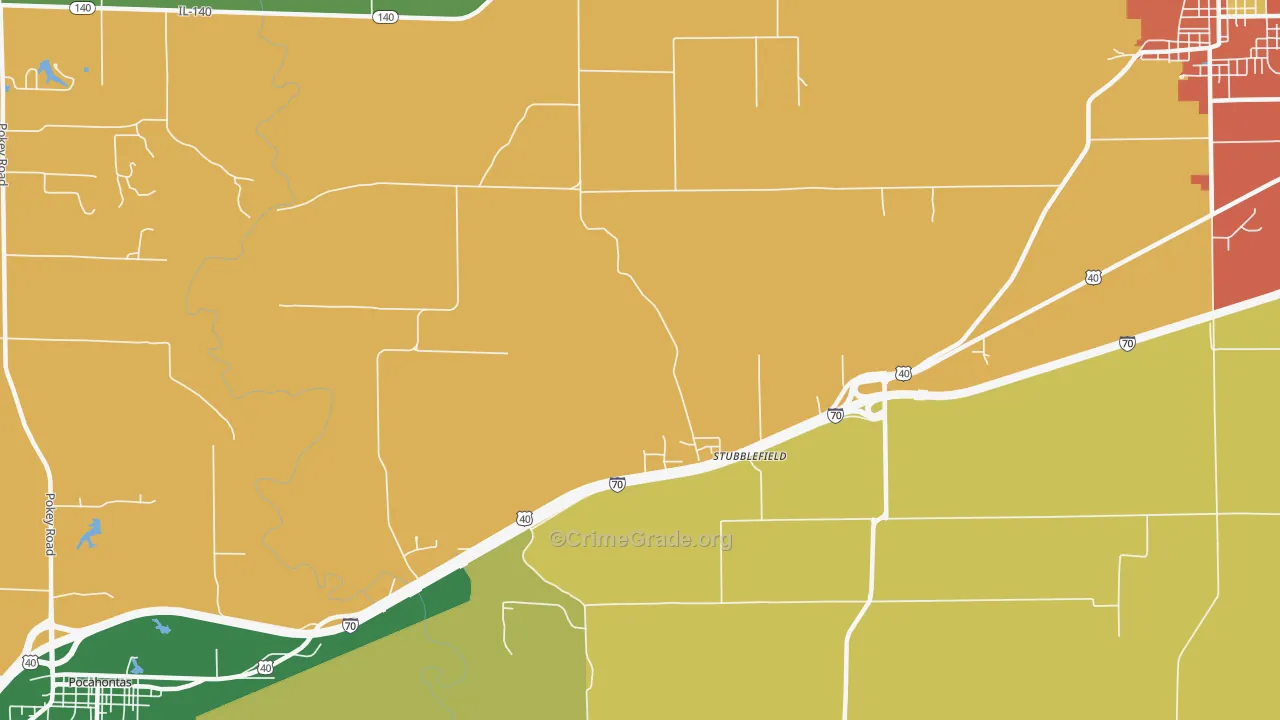 Stubblefield, IL Map of Assault Rates