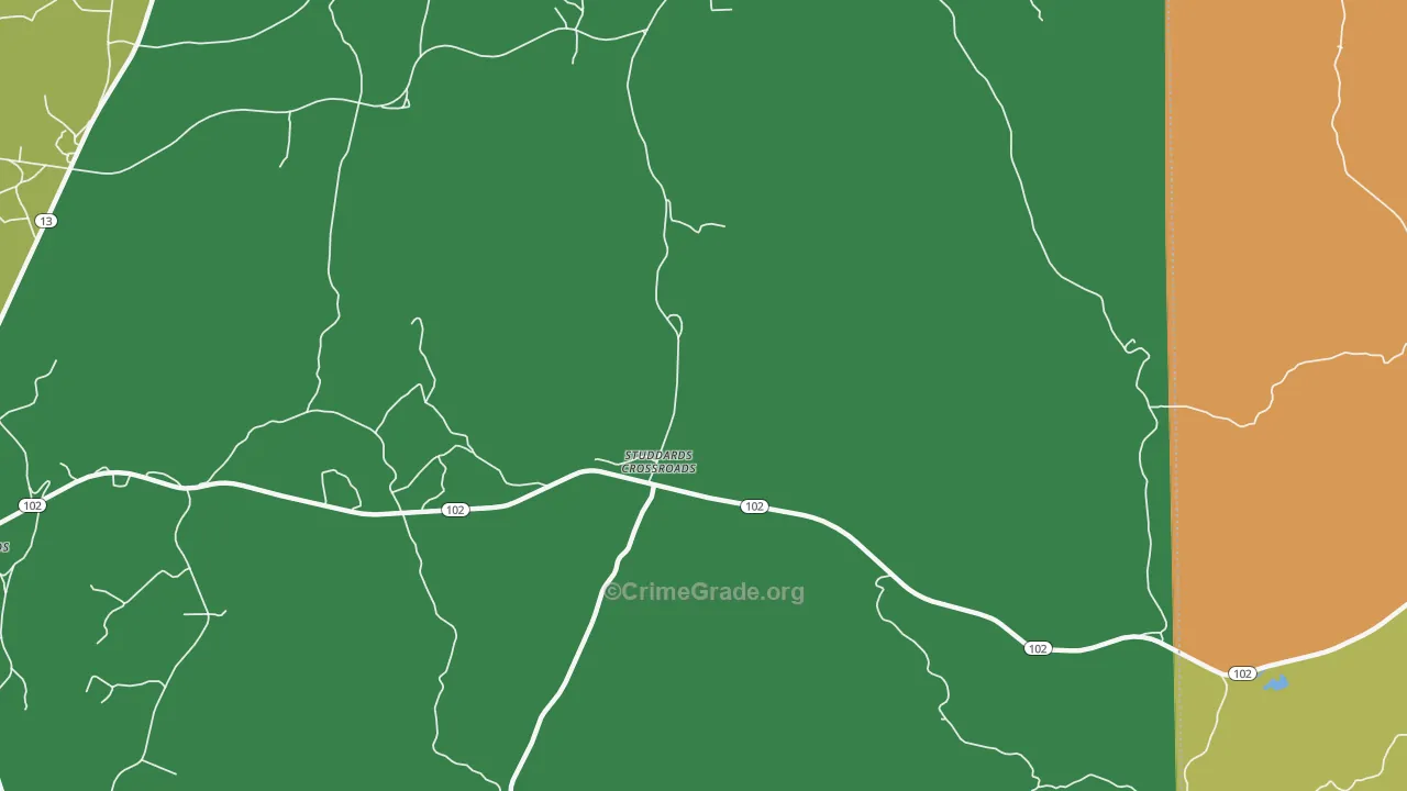 Studdards Crossroads, AL Map of Assault Rates