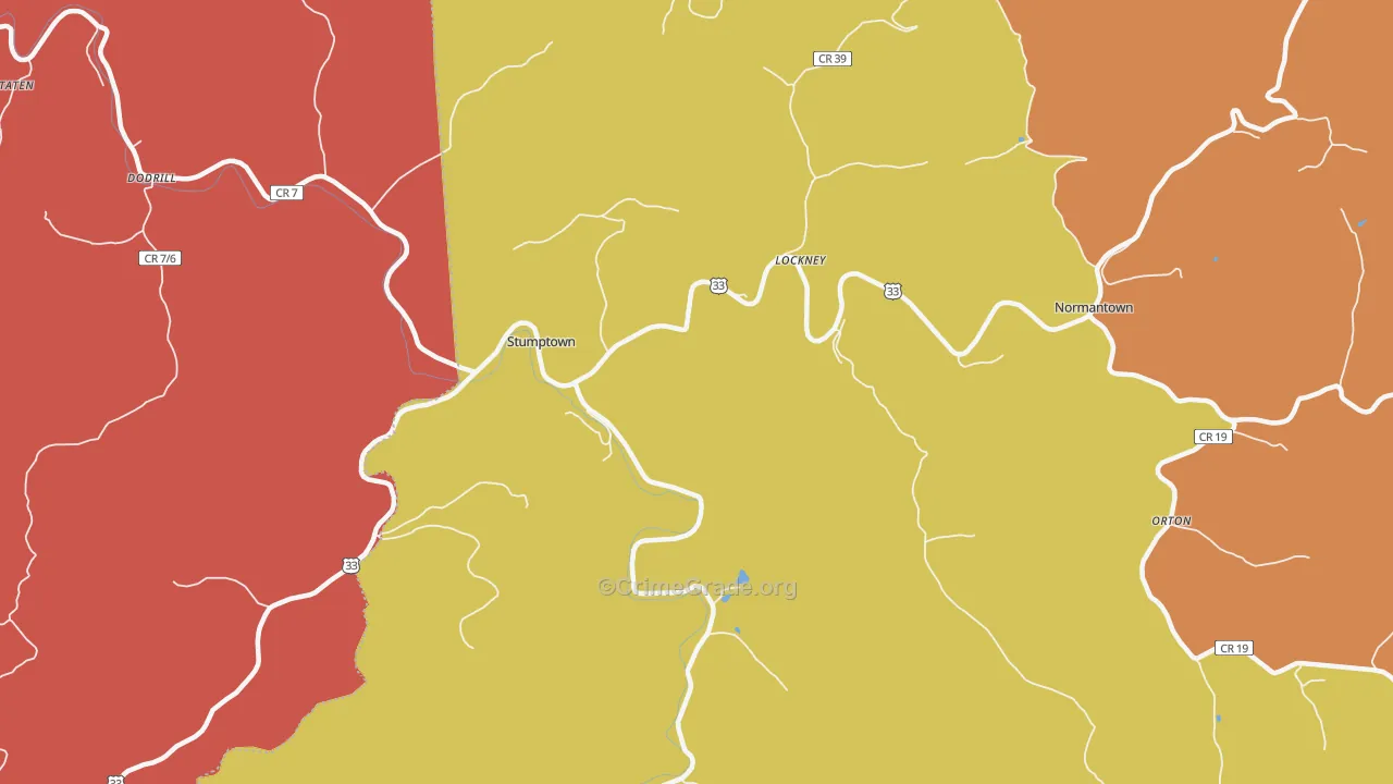 Stumptown, WV Map of Assault Rates