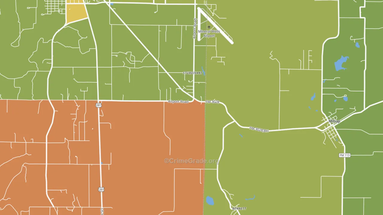 Sturdivant, TX Map of Assault Rates